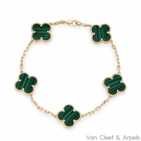 Van Cleef & Arpels Malachite Vintage Alhambra Bracelet VCARL80900